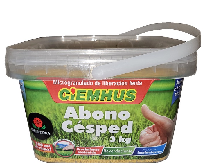 Abono microgranulado para césped de liberación lenta 